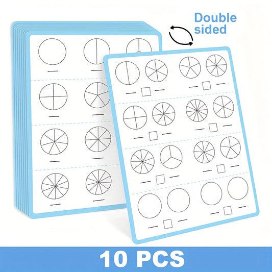 10 Pack COXCO Double Sided A4 Math Practice Papers Reusable Dry Erase Sheets