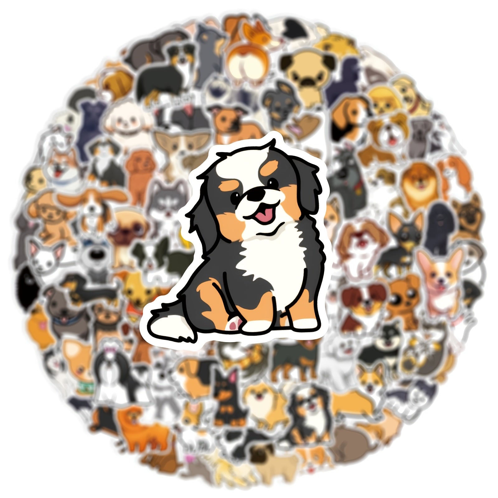 100 Pack Cartoon Dog Vinyl Stickers Self Adhesive Decals