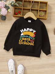Boys Letter Print Crew Neck Sweatshirt Long Sleeve Top