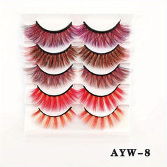 5 Pairs Fluffy Wispy Curly False Eyelashes for Festivals Stage Makeup