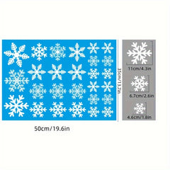 27pcs Christmas Window Cling Film Snowflake Window Decals Static Window Stickers