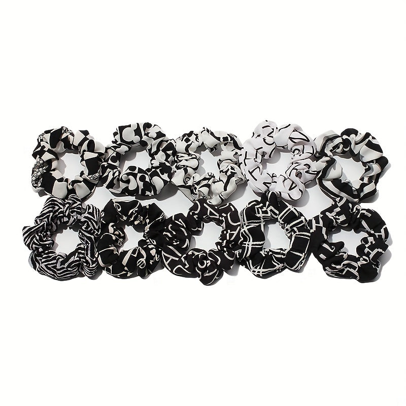 10pcs Plaid Large Scrunchie Hair Ring Female Head Rope Ponytail Holder