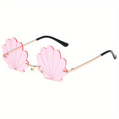 Y2K Shell Rimless Sunglasses UV400 Sun Shades