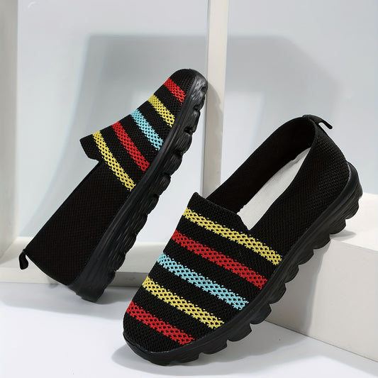 Women's Striped Non-slip Walking Shoes Comfortable Sports Shoes
