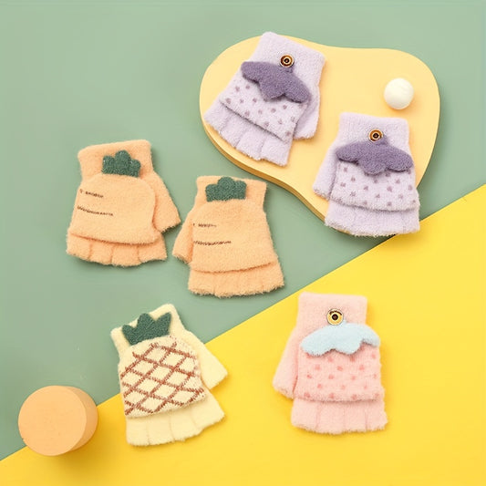 Kids Five Finger Warm Knitted Gloves for Winter