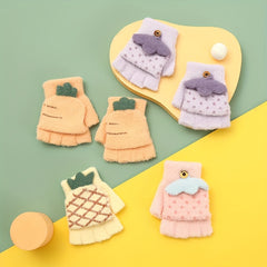 Kids Five Finger Warm Knitted Gloves for Winter