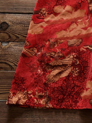 Chinoiserie Print Short Sleeve Dress Plus Size
