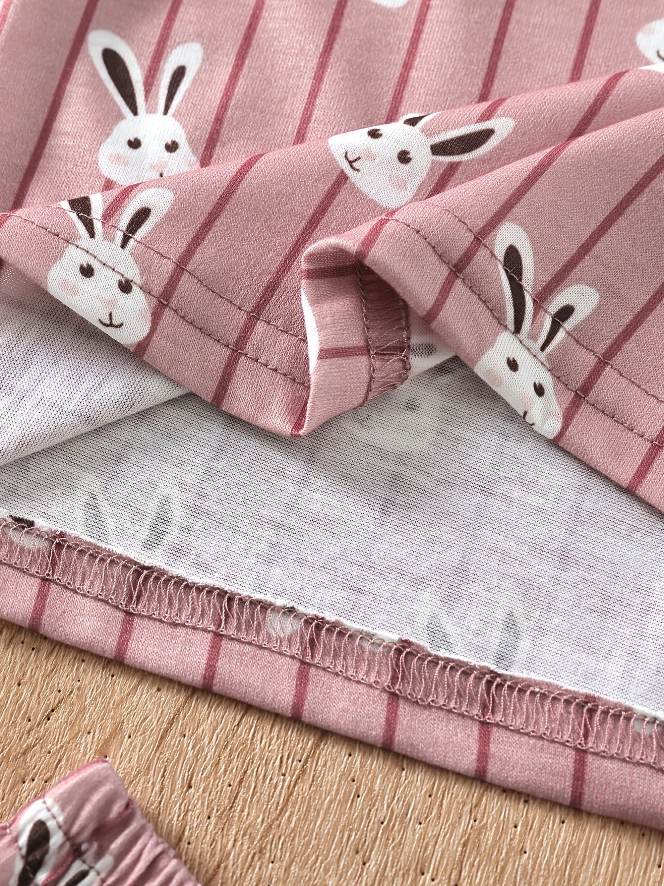 Girls Rabbit Print Pajama Set Cami Top and Shorts