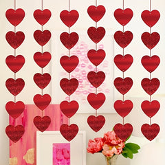 6 Heart Hanging Party Decorations Indoor/Outdoor