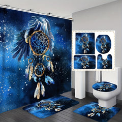 Eagle Feather Bathroom Set with Shower Curtain & 12 Hooks