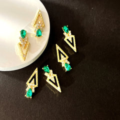 Triangle Nail Charms Rhinestones Alloy Nail Gem Accessories