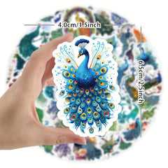 50pcs Cartoon Peacock Graffiti Stickers Laptop Helmet Skateboard Waterproof DIY