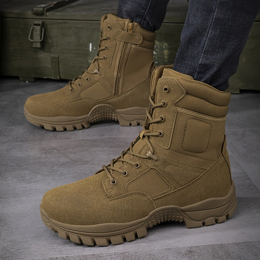 Men's High Top Military Style Hiking Boots for Outdoor Activities