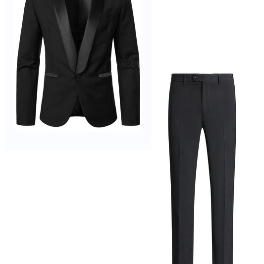 Men's Slim Business Suit One Button Formal Suit With Pants