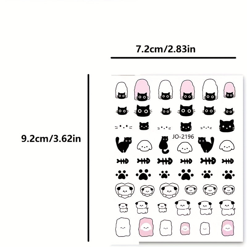 Cartoon Dog Kitten Nail Sticker DIY Decorative Sticker