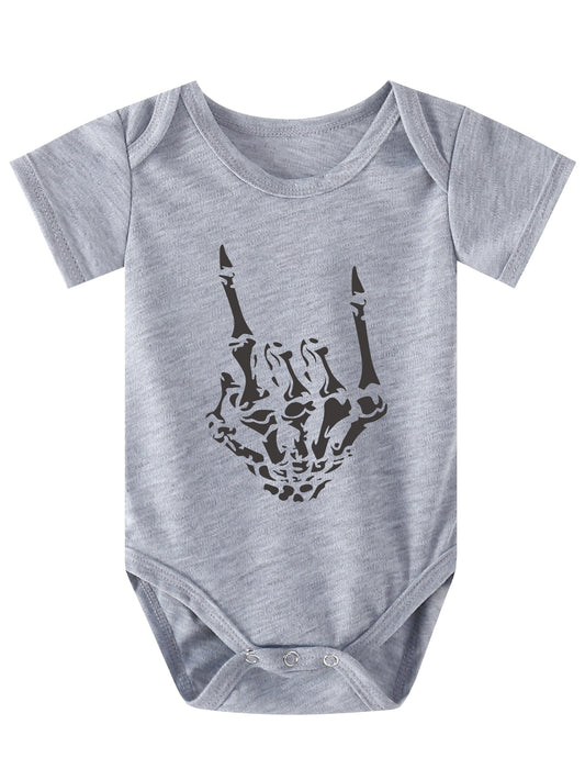 Skull Hand Halloween Funny Pattern Print Onesie Baby Pregnancy Sweatshirt