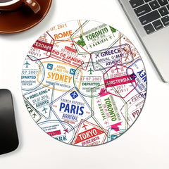 Colorful Aircraft Flight Destination Name Mouse Pad