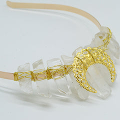 Moon Quartz Crown Hairband Rhinestone Tiara Mermaid Headband