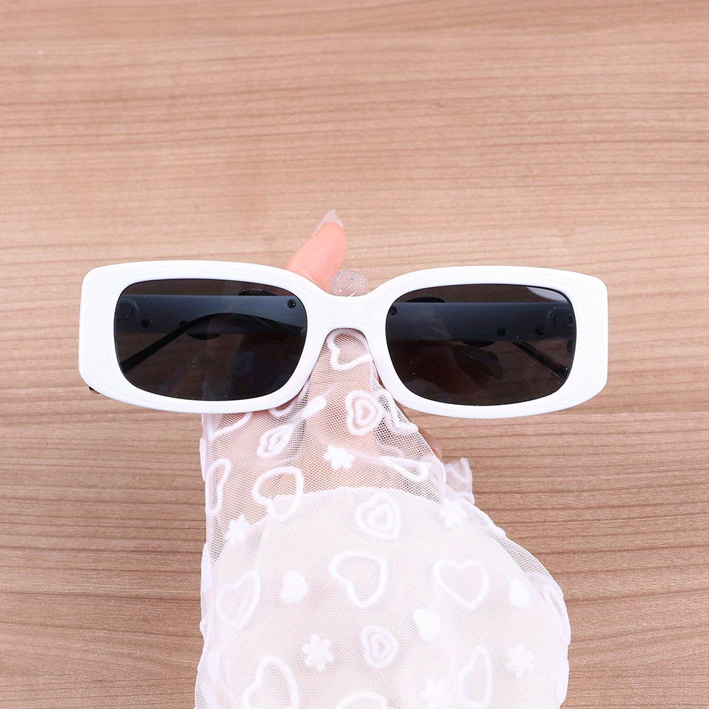 Y2K Retro Rectangle Sunglasses Snake Charm UV400 Sun Shades