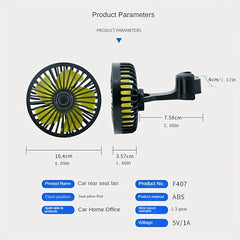 Car Suction Cup Rear Seat Fan