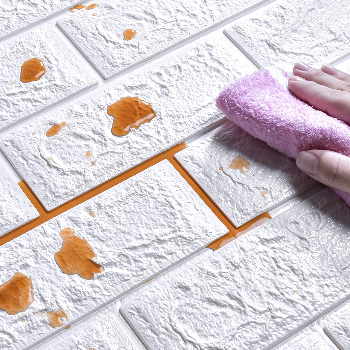 10pcs 3D Wall Tile Stickers Self Adhesive Waterproof Wall Sticker