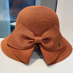 Pearl Big Brim Straw Hat Top Hat Sun Protection Hat