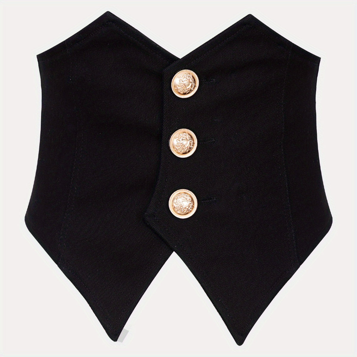 Vintage Style Wide Belt with Three Buttons