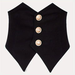 Vintage Style Wide Belt with Three Buttons