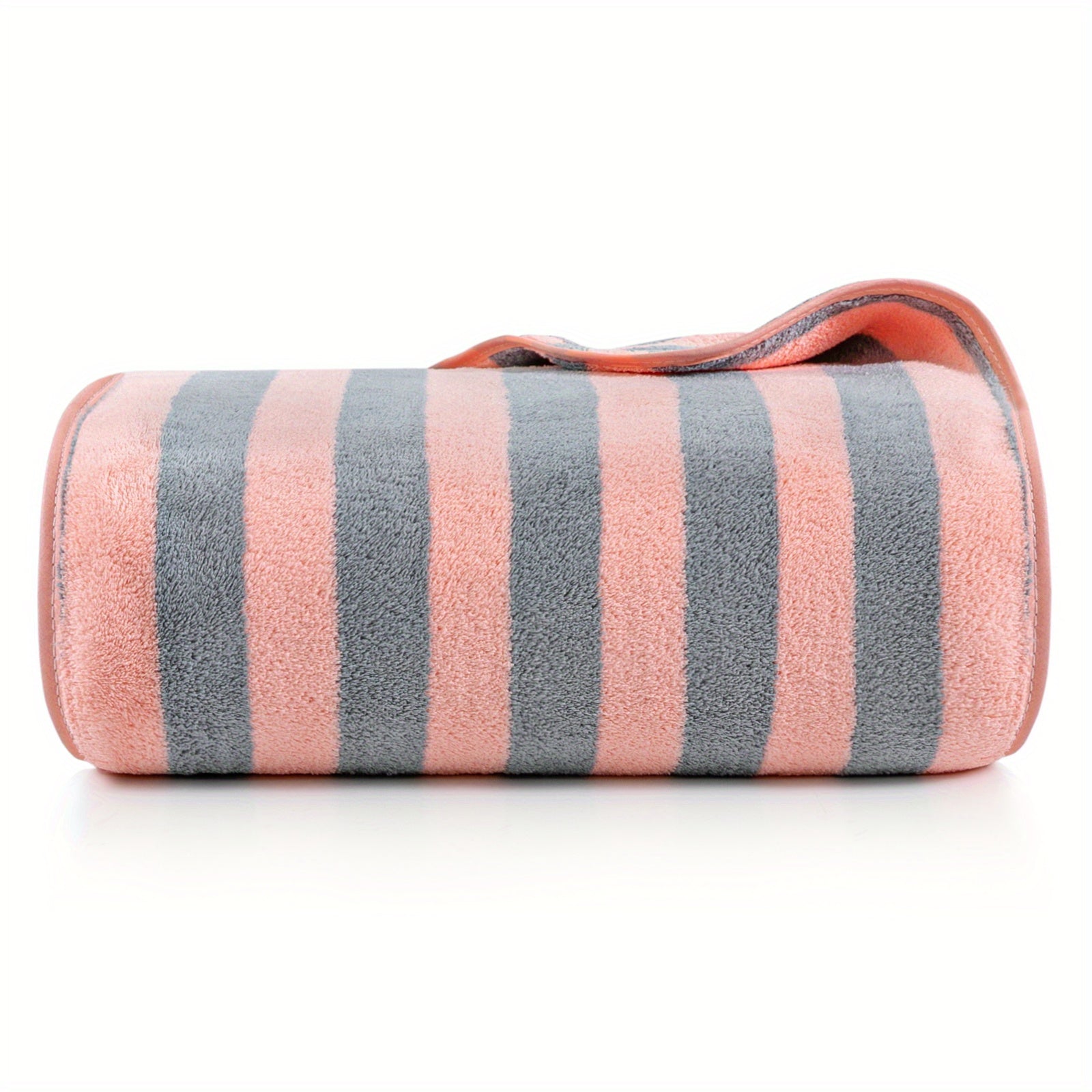 Striped Pattern Microfiber Bath Sheet Soft Absorbent Towel