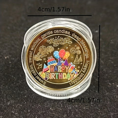 Colorful Birthday Cake Coin Metal Crafts For Collection