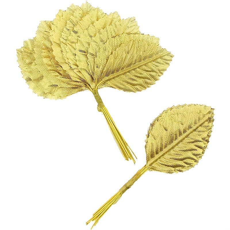 12pcs Artificial Floral Leaves for DIY Home Christmas Party Bouquet
