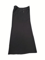  Women's Wide Leg Button Decor Loose Trousers