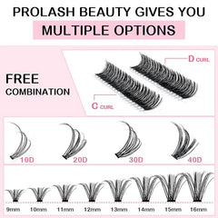 200Pcs 10D 20D Cluster Lashes D Curling Eyelash Extension