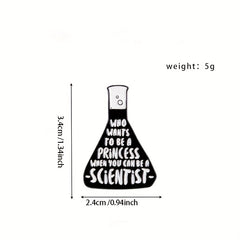 Science And Coffee Enamel Brooches Metal Pins Badges For Friends