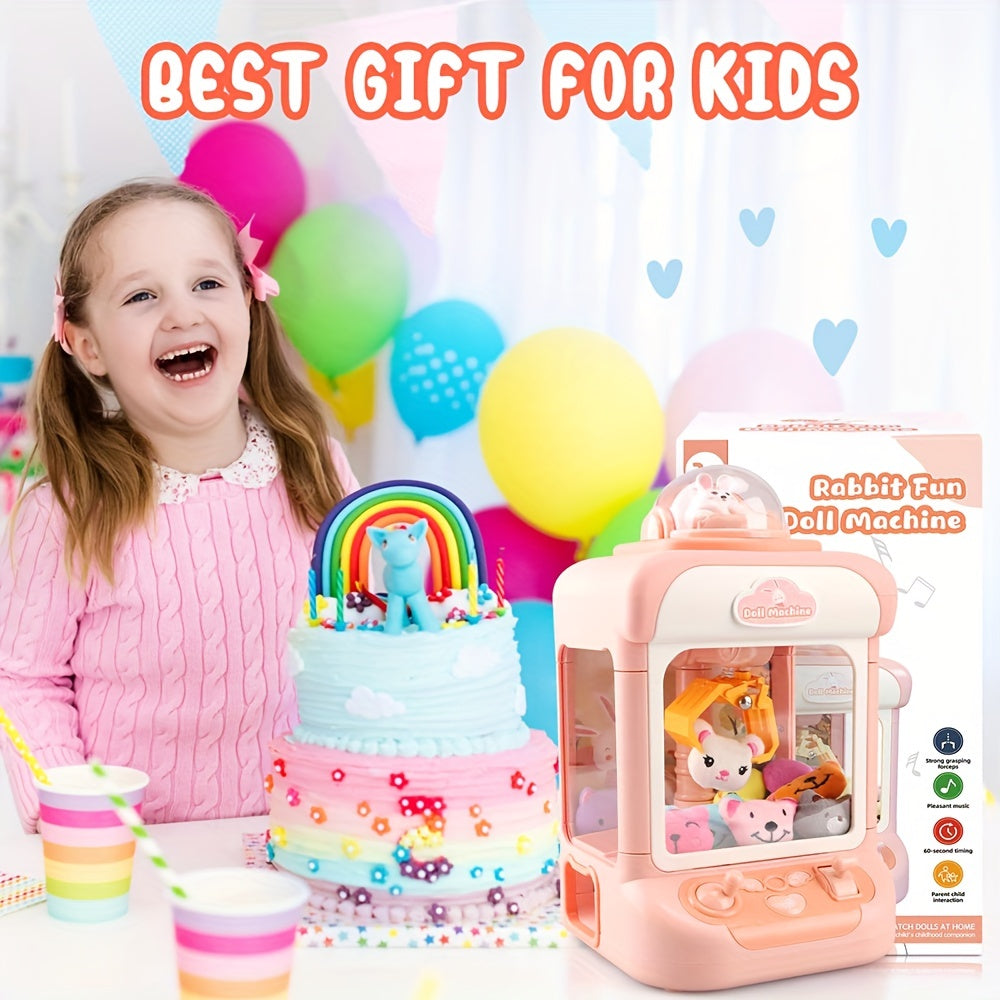 Claw Machine Clip Doll Machine Small Home Music Light Children's Gift Toy