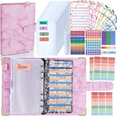 Budget Planner Binder A6 Faux Leather Marble Cover Financial Method Budget Book
