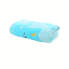 Cat Pattern Small Towel Bamboo Fiber Soft Absorbent Towel 9.84x19.69in