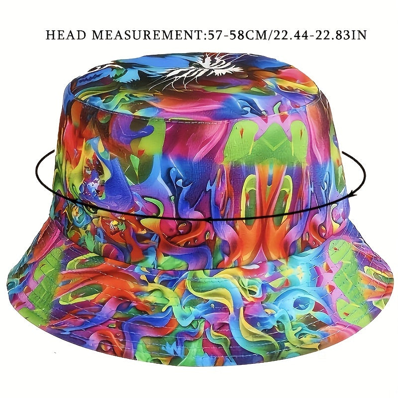 Tie Dye Reversible Bucket Hat Hip Hop Unisex Sunshade Fisherman Cap