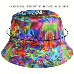 Tie Dye Reversible Bucket Hat Hip Hop Unisex Sunshade Fisherman Cap