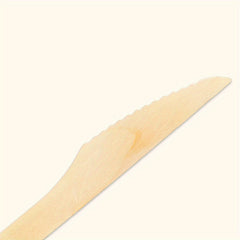 Disposable Knives and Forks Natural Biodegradable Wooden Tableware 100pcs