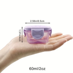 4pcs Mini Food Storage Container Leakproof Lid 60ml
