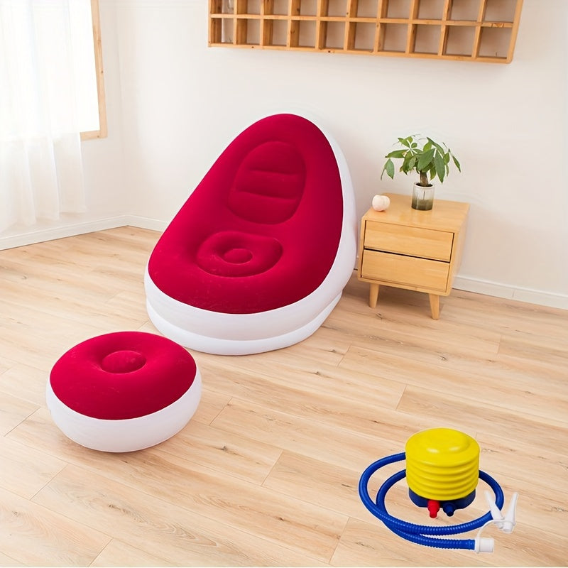 Thick Flocking Inflatable Sofa Comfortable Nap Lounge Chair