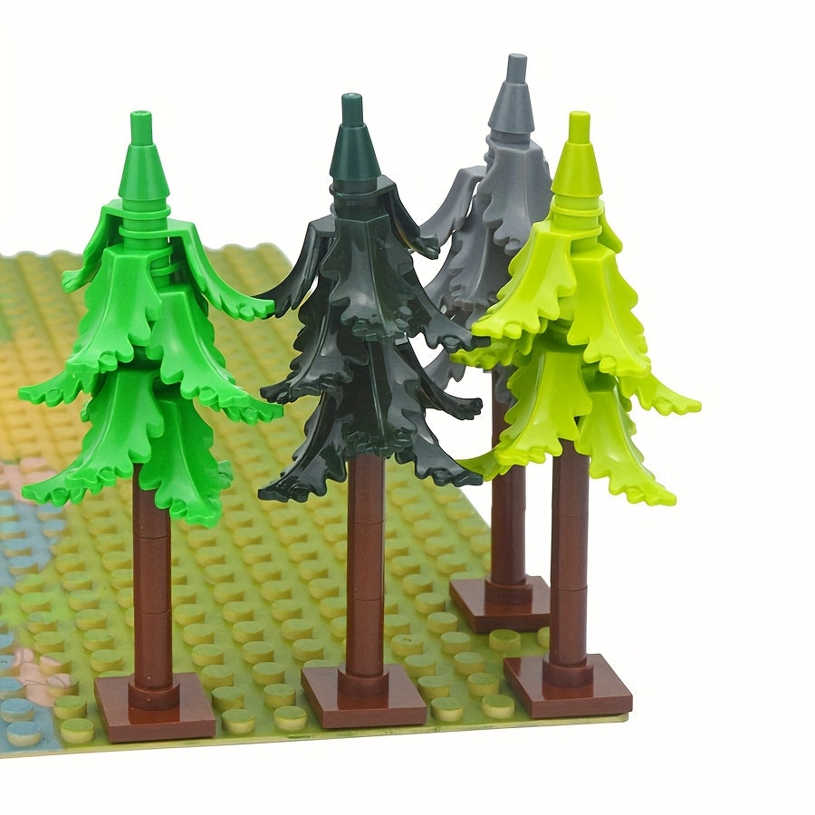 Winter Tree Bush Fir Leaf Street House Decoration Building Blocks