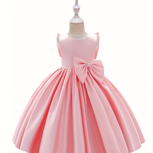 Flower Girl Dress with Big Bow Front and Back for Gorgeous Look