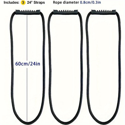 3pcs 24in Storage Strap With Handle Extension Cord Organizer