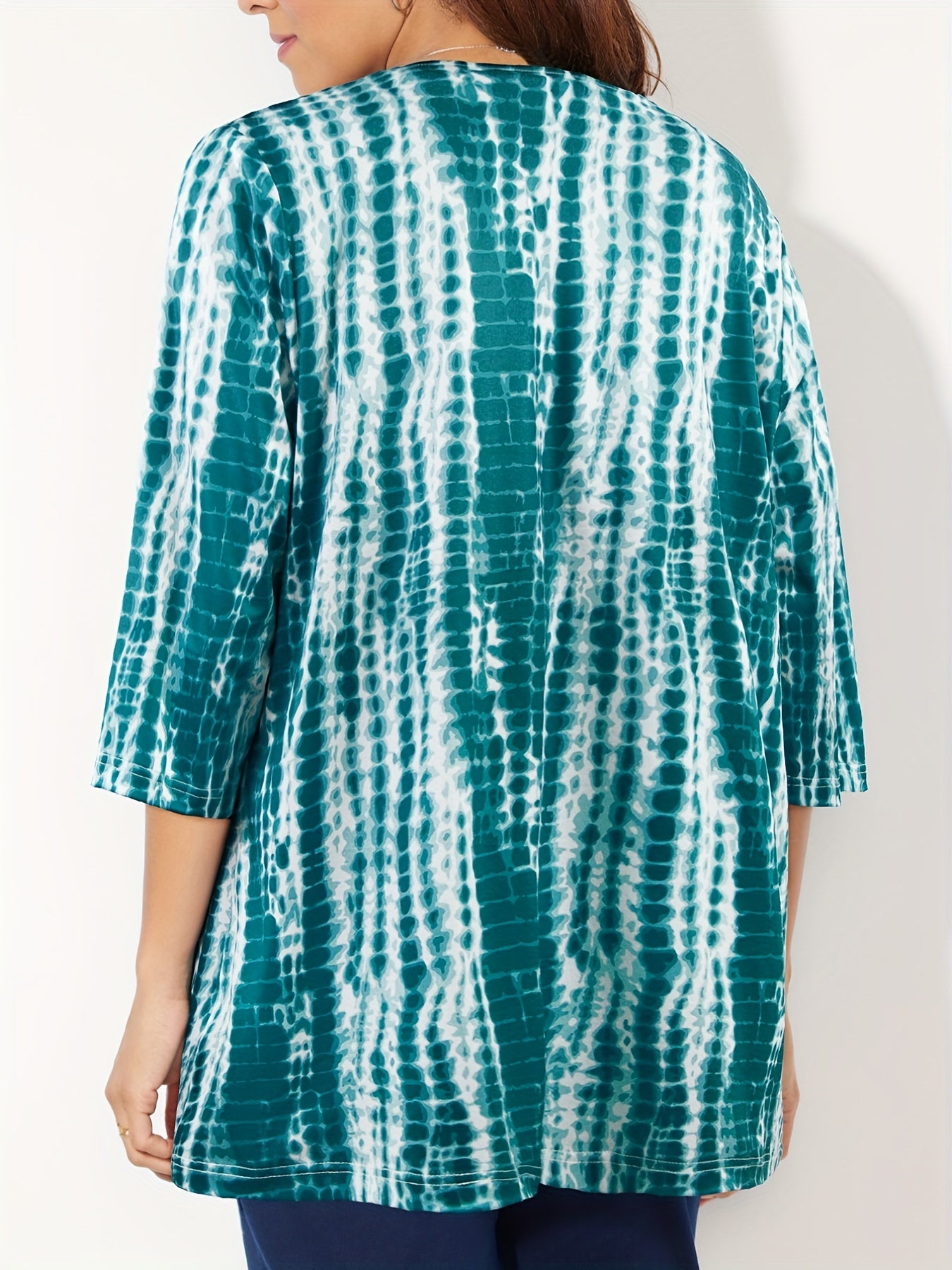  Tie Dye Long Sleeve Open Front Cardigan