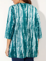  Tie Dye Long Sleeve Open Front Cardigan