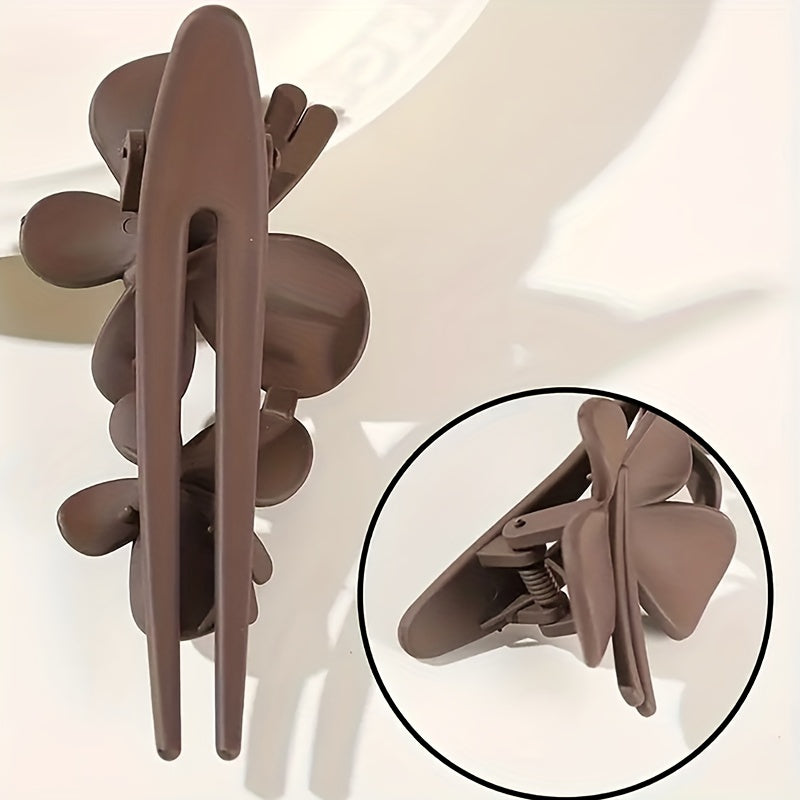 2pcs Matte Hair Claw for Women Back Head Updo Hair Clip