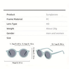 Y2K Round Sunglasses UV400 Candy Glasses for Beach Party Club