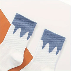 10 Pairs Plaid & Striped Print Socks Women's Stockings & Hosiery